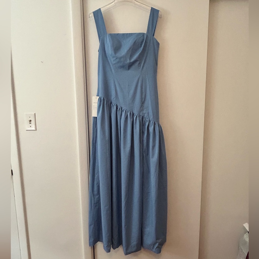 Ruched Cinderella inspired ball gown with thigh high slit